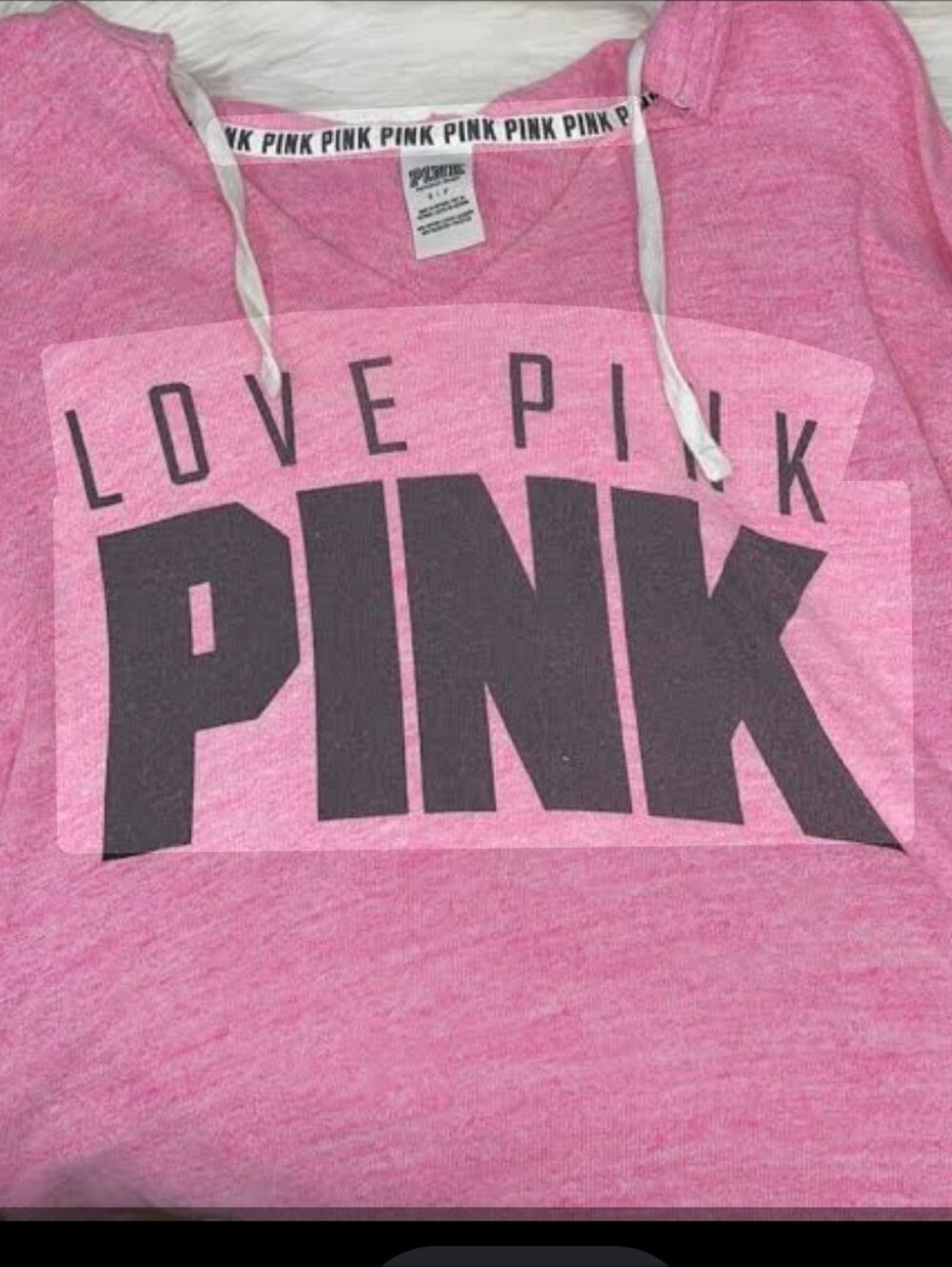 Victoria's Secret PINK Women's' Heather Pink Logo Hoodie